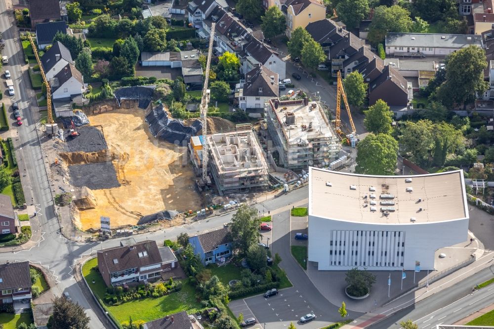 Luftaufnahme Hamm - Baustelle zum Neubau eines Wohnhauses in Hamm im Bundesland Nordrhein-Westfalen