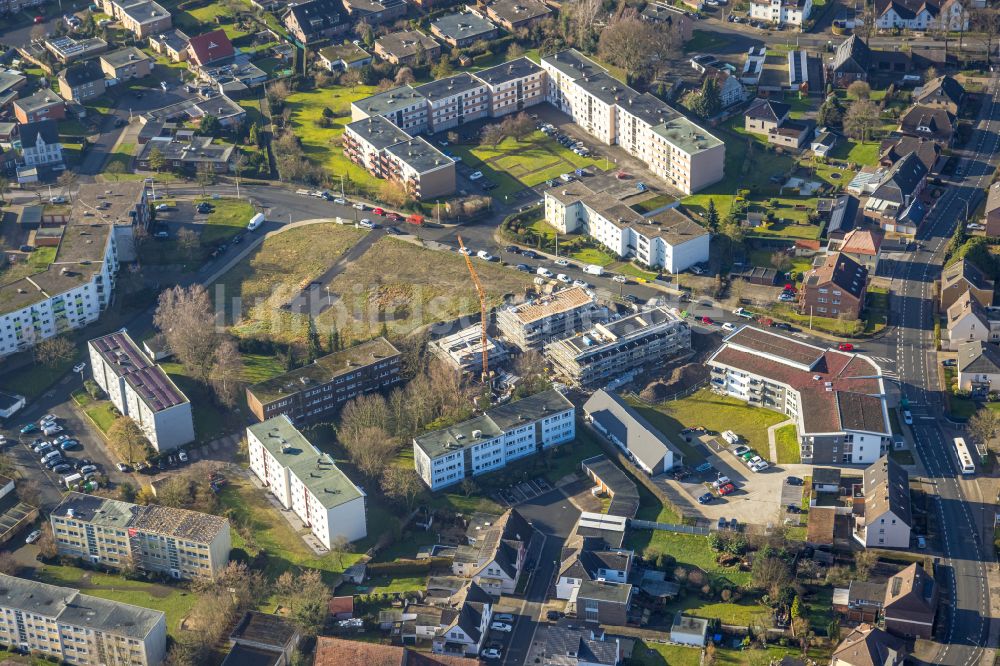 Luftaufnahme Hamm - Baustelle zum Neubau eines Wohnhauses in Hamm im Bundesland Nordrhein-Westfalen, Deutschland