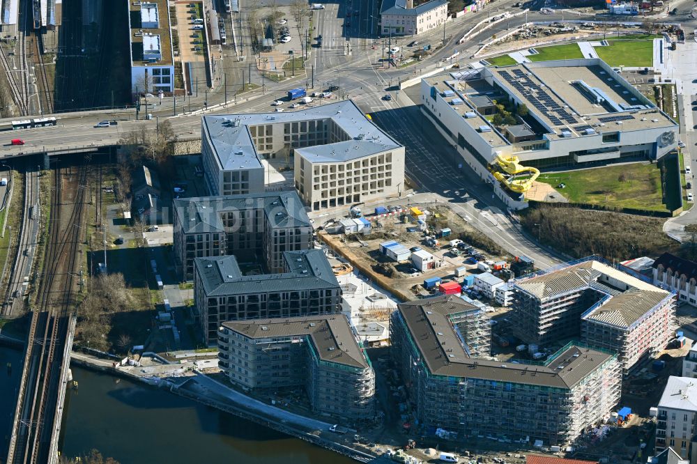 Luftaufnahme Potsdam - Baustelle zum Neubau eines Wohnhauses Havel Quartier Potsdam in Potsdam im Bundesland Brandenburg, Deutschland