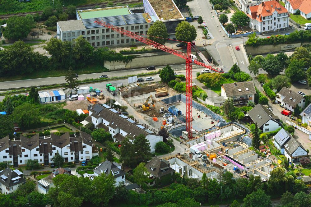 Heidelberg aus der Vogelperspektive: Baustelle zum Neubau eines Wohnhauses in Heidelberg im Bundesland Baden-Württemberg, Deutschland