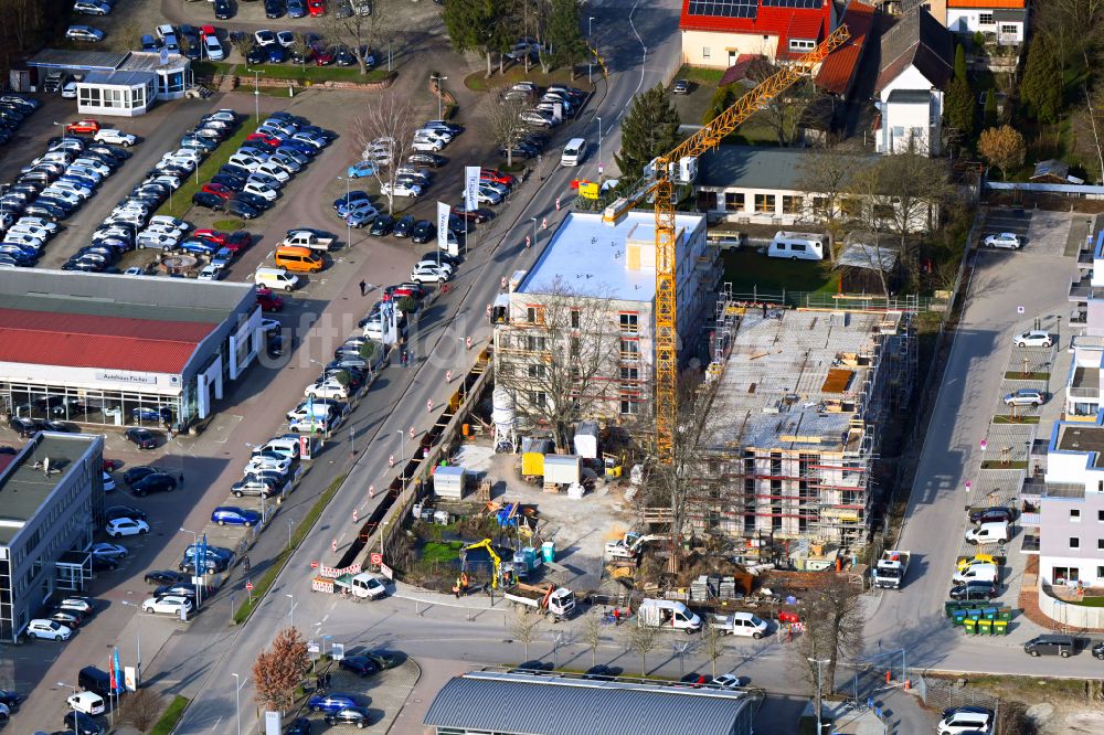 Luftbild Jena - Baustelle zum Neubau eines Wohnhauses in Jena im Bundesland Thüringen, Deutschland