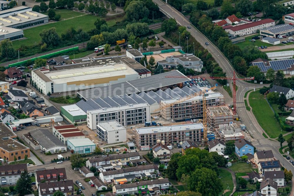 Luftbild Kenzingen - Baustelle zum Neubau eines Wohnhauses in Kenzingen im Bundesland Baden-Württemberg, Deutschland