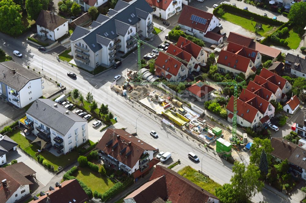 Luftaufnahme Mammendorf - Baustelle zum Neubau eines Wohnhauses in Mammendorf im Bundesland Bayern, Deutschland