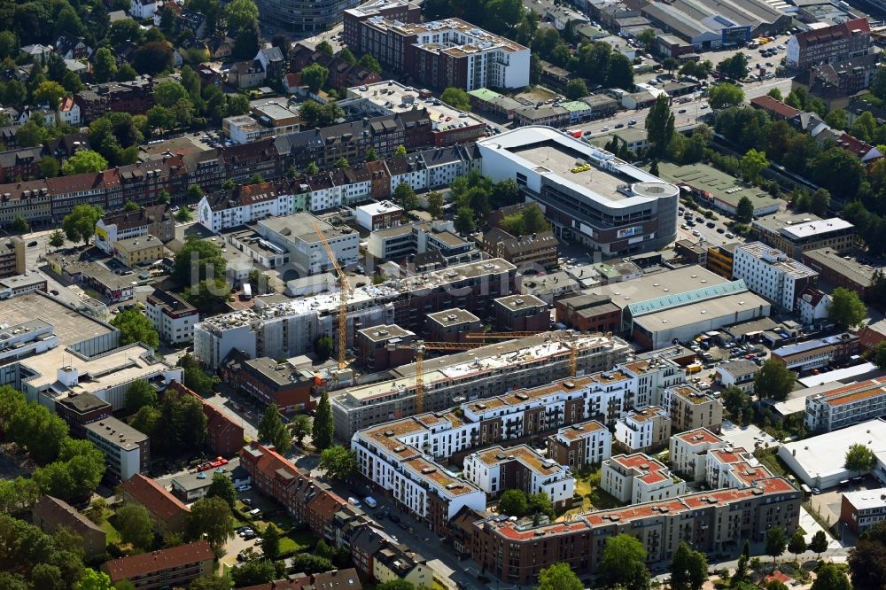 Hamburg von oben - Baustelle zum Neubau eines Wohnhauses am Mühlenstieg im Ortsteil Wandsbek in Hamburg, Deutschland