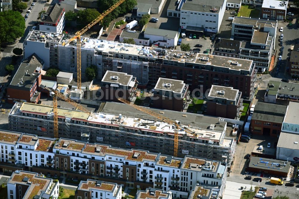 Luftbild Hamburg - Baustelle zum Neubau eines Wohnhauses am Mühlenstieg im Ortsteil Wandsbek in Hamburg, Deutschland