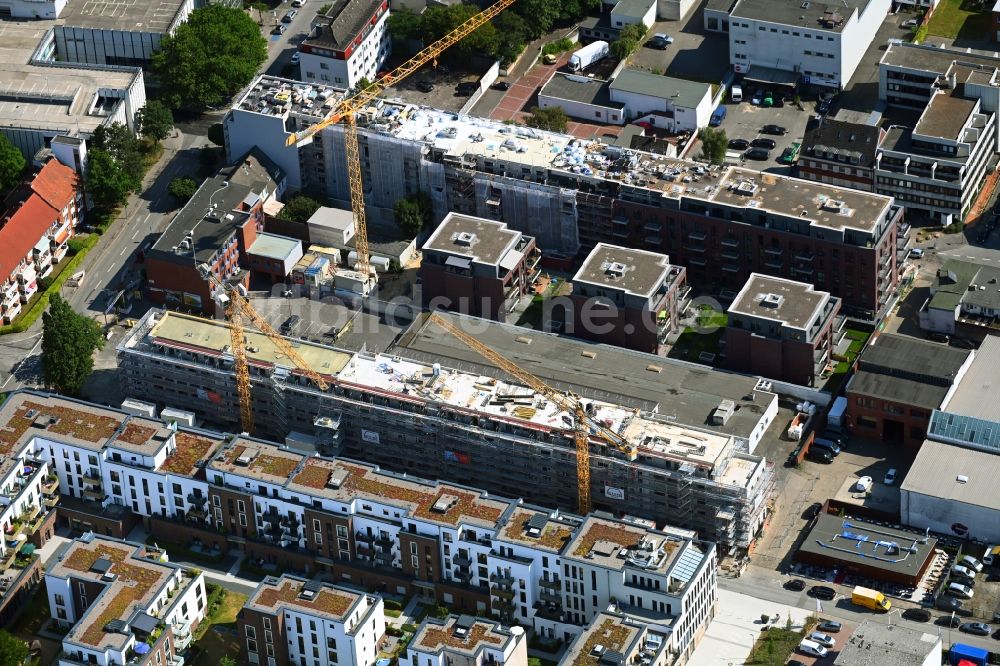 Luftaufnahme Hamburg - Baustelle zum Neubau eines Wohnhauses am Mühlenstieg im Ortsteil Wandsbek in Hamburg, Deutschland