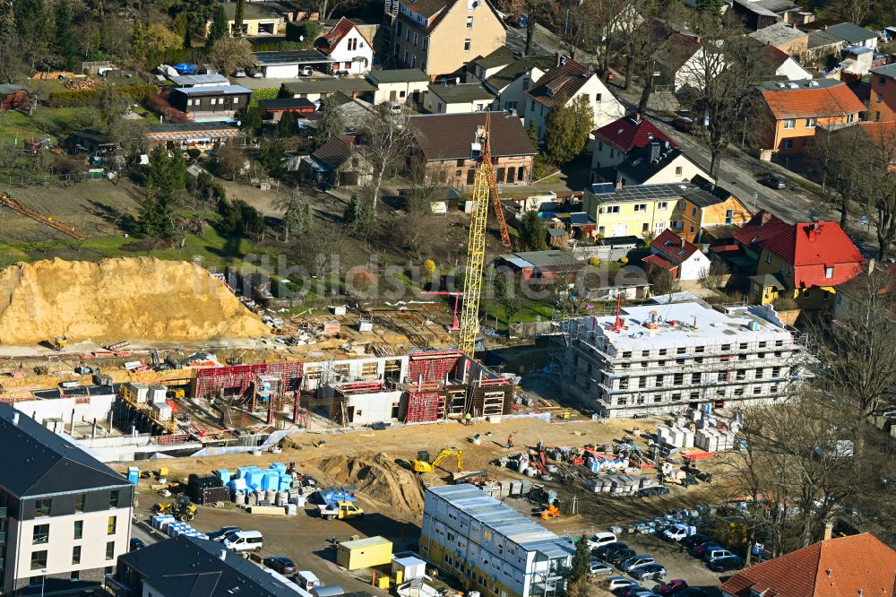 Luftbild Michendorf - Baustelle zum Neubau eines Wohnhauses in Michendorf im Bundesland Brandenburg, Deutschland