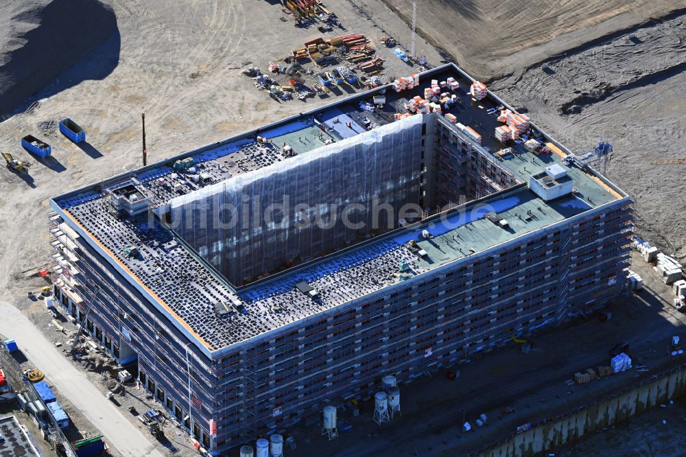 Luftaufnahme München - Baustelle zum Neubau eines Wohnhauses in München im Bundesland Bayern, Deutschland