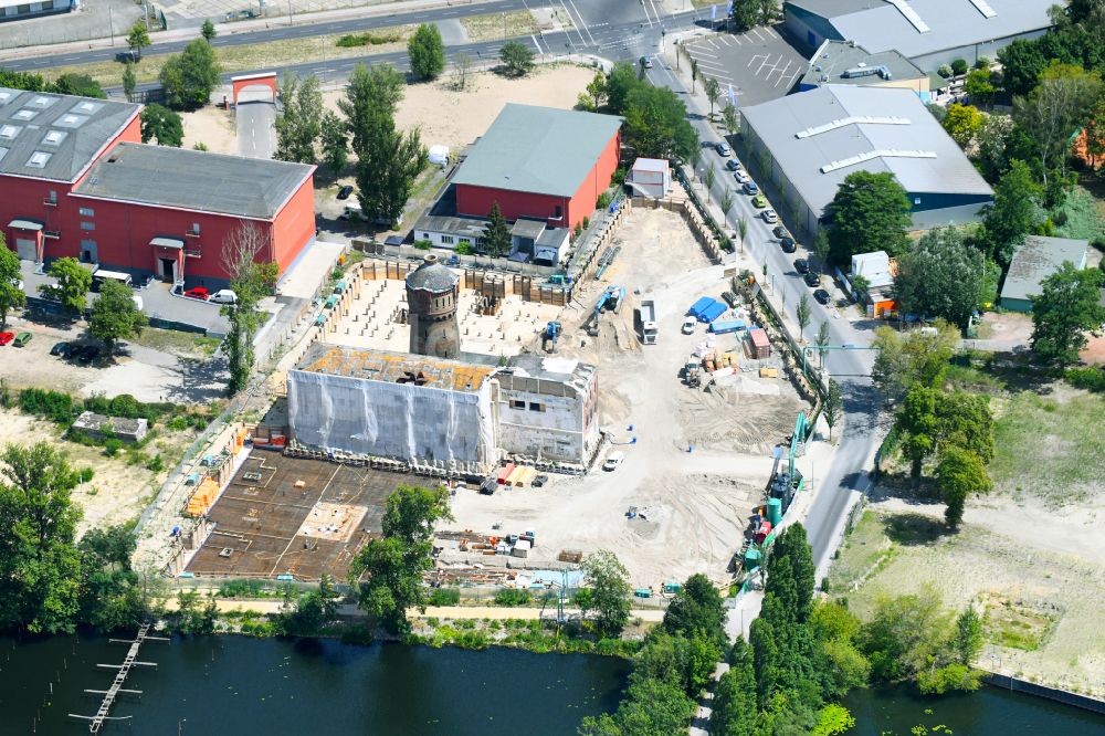 Luftaufnahme Berlin - Baustelle zum Neubau eines Wohnhauses im Ortsteil Haselhorst in Berlin, Deutschland