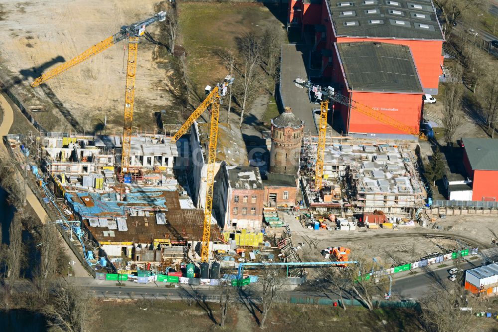 Berlin von oben - Baustelle zum Neubau eines Wohnhauses im Ortsteil Haselhorst in Berlin, Deutschland