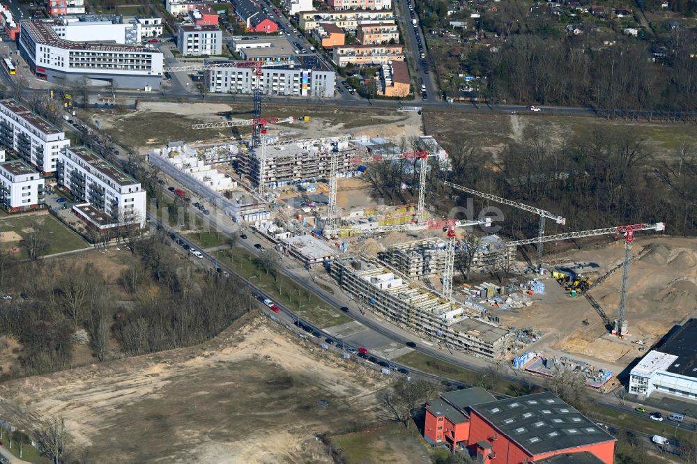 Luftbild Berlin - Baustelle zum Neubau eines Wohnhauses im Ortsteil Haselhorst in Spandau in Berlin, Deutschland