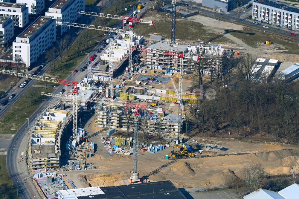 Berlin aus der Vogelperspektive: Baustelle zum Neubau eines Wohnhauses im Ortsteil Haselhorst in Spandau in Berlin, Deutschland