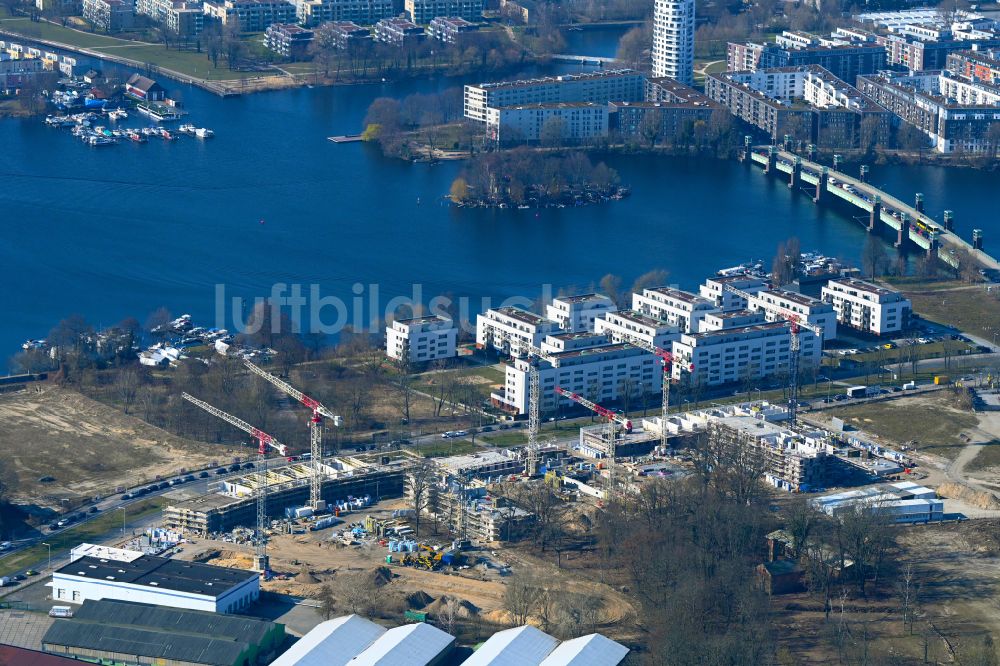 Berlin aus der Vogelperspektive: Baustelle zum Neubau eines Wohnhauses im Ortsteil Haselhorst in Spandau in Berlin, Deutschland