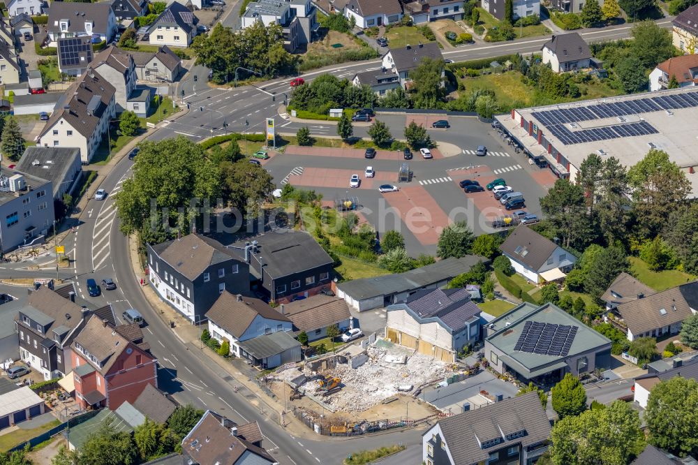 Luftaufnahme Gevelsberg - Baustelle zum Neubau eines Wohnhauses im Ortsteil Heck in Gevelsberg im Bundesland Nordrhein-Westfalen, Deutschland