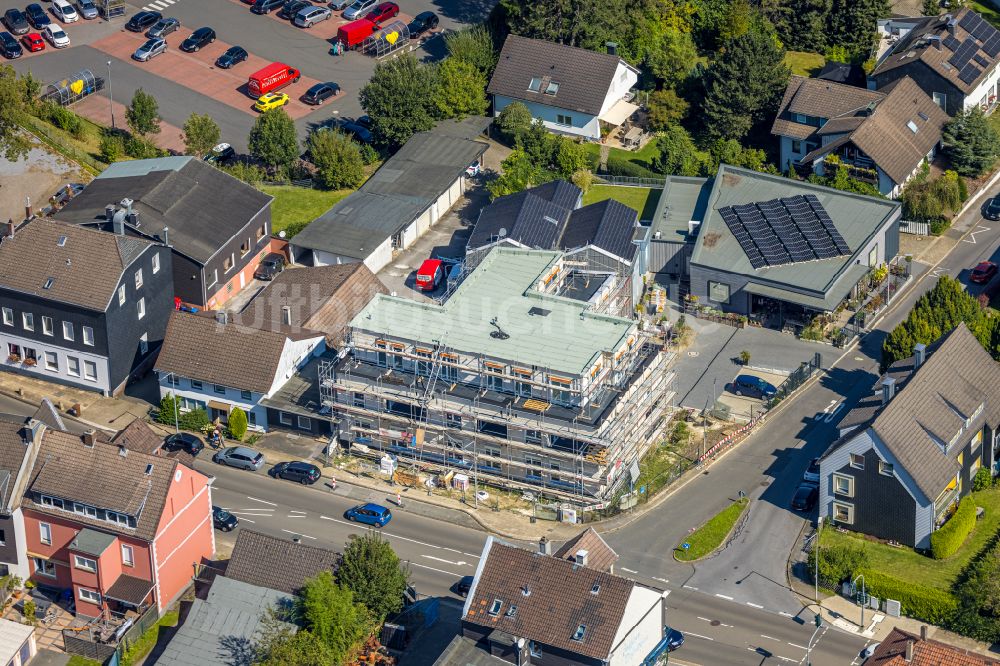 Luftbild Gevelsberg - Baustelle zum Neubau eines Wohnhauses im Ortsteil Heck in Gevelsberg im Bundesland Nordrhein-Westfalen, Deutschland