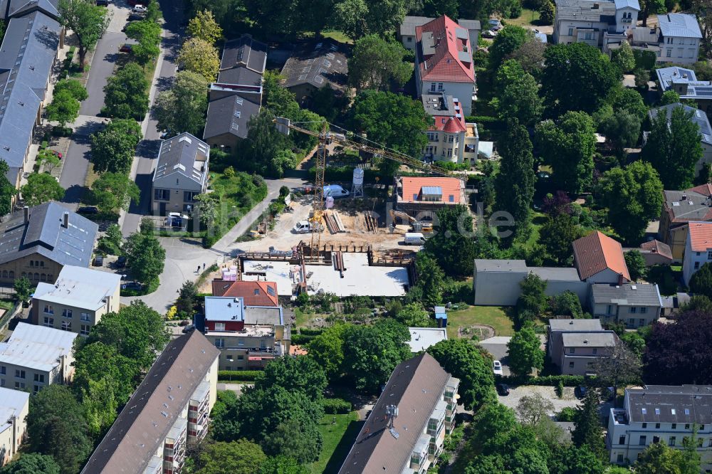 Luftbild Potsdam - Baustelle zum Neubau eines Wohnhauses im Ortsteil Jägervorstadt in Potsdam im Bundesland Brandenburg, Deutschland