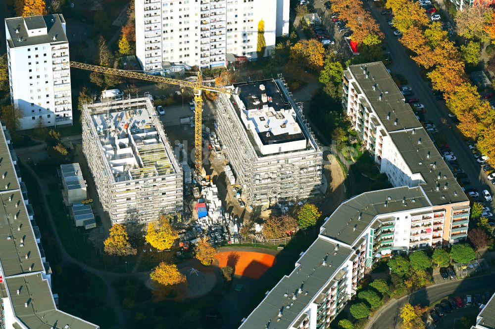 Luftbild Berlin - Baustelle zum Neubau eines Wohnhauses im Ortsteil Kaulsdorf in Berlin, Deutschland