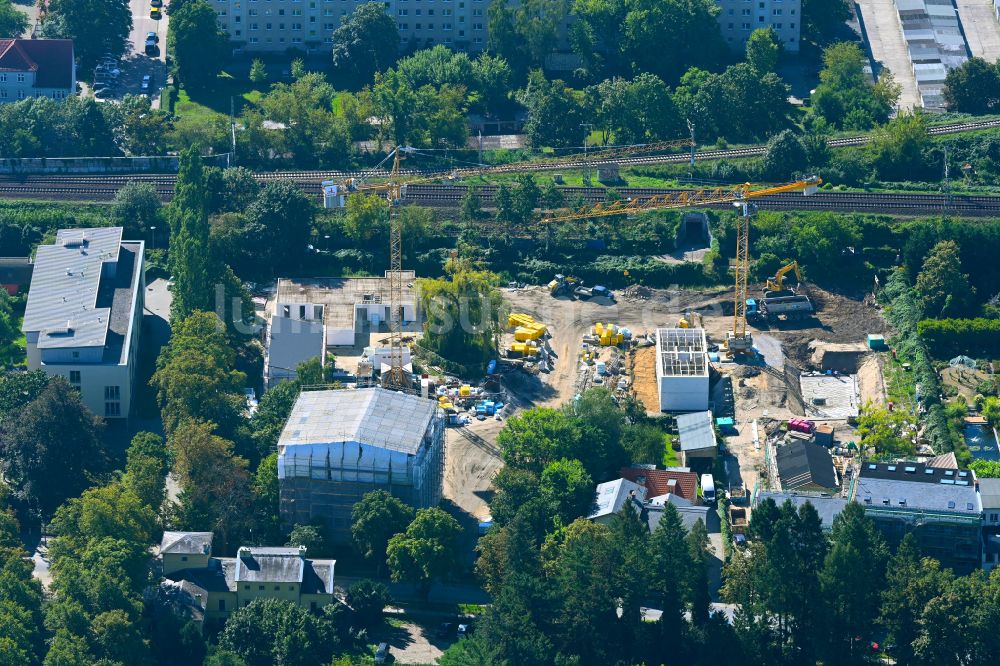 Luftbild Potsdam - Baustelle zum Neubau eines Wohnhauses im Ortsteil Potsdam West in Potsdam im Bundesland Brandenburg, Deutschland