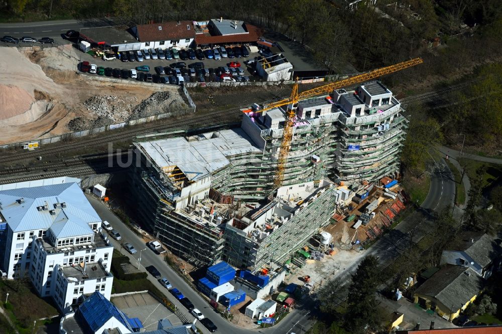 Nürnberg von oben - Baustelle zum Neubau eines Wohnhauses im Ortsteil Sankt Jobst in Nürnberg im Bundesland Bayern, Deutschland