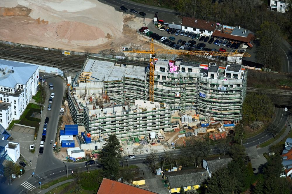 Nürnberg aus der Vogelperspektive: Baustelle zum Neubau eines Wohnhauses im Ortsteil Sankt Jobst in Nürnberg im Bundesland Bayern, Deutschland