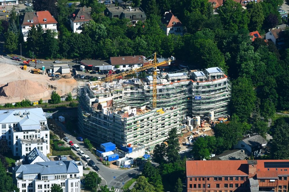 Luftaufnahme Nürnberg - Baustelle zum Neubau eines Wohnhauses im Ortsteil Sankt Jobst in Nürnberg im Bundesland Bayern, Deutschland