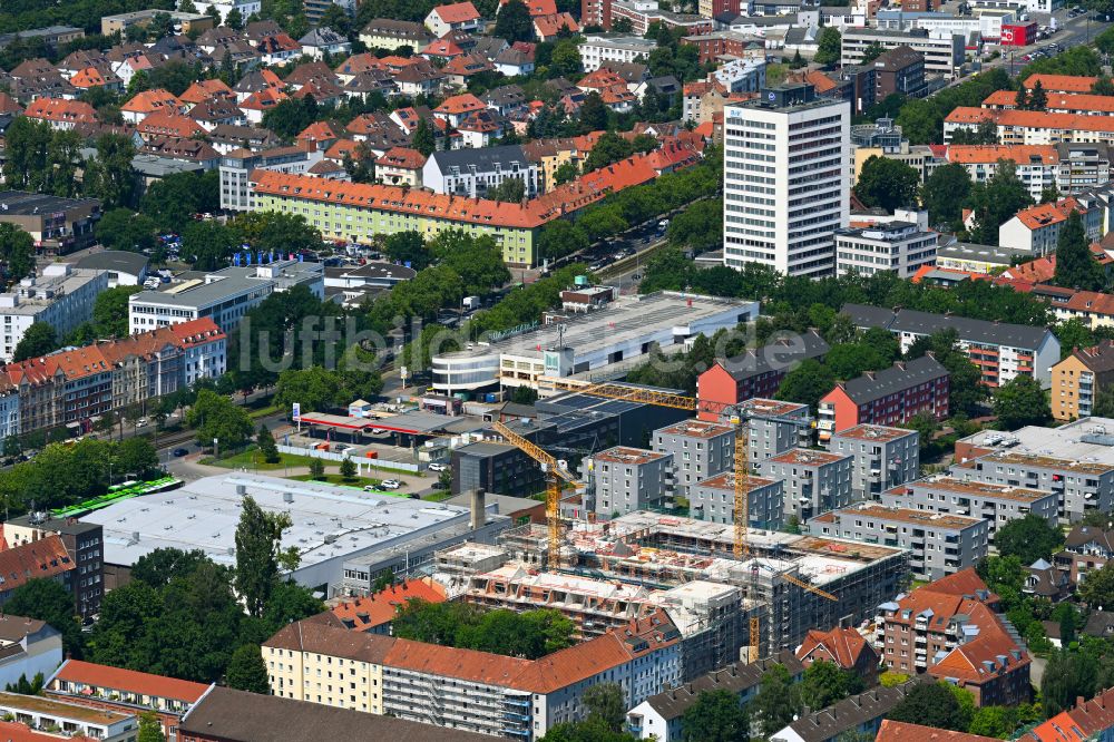 Hannover von oben - Baustelle zum Neubau eines Wohnhauses im Ortsteil Vahrenwald in Hannover im Bundesland Niedersachsen, Deutschland