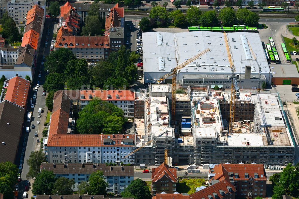 Luftaufnahme Hannover - Baustelle zum Neubau eines Wohnhauses im Ortsteil Vahrenwald in Hannover im Bundesland Niedersachsen, Deutschland