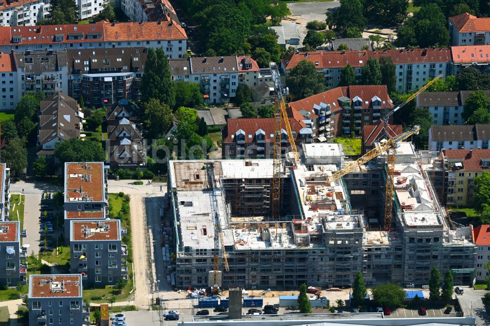 Hannover von oben - Baustelle zum Neubau eines Wohnhauses im Ortsteil Vahrenwald in Hannover im Bundesland Niedersachsen, Deutschland