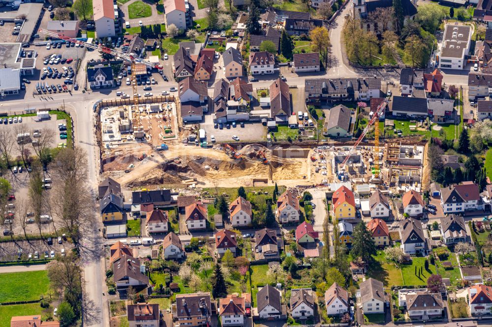 Luftbild Lahr/Schwarzwald - Baustelle zum Neubau eines Wohnhauses am Stadtpark in Lahr/Schwarzwald im Bundesland Baden-Württemberg, Deutschland