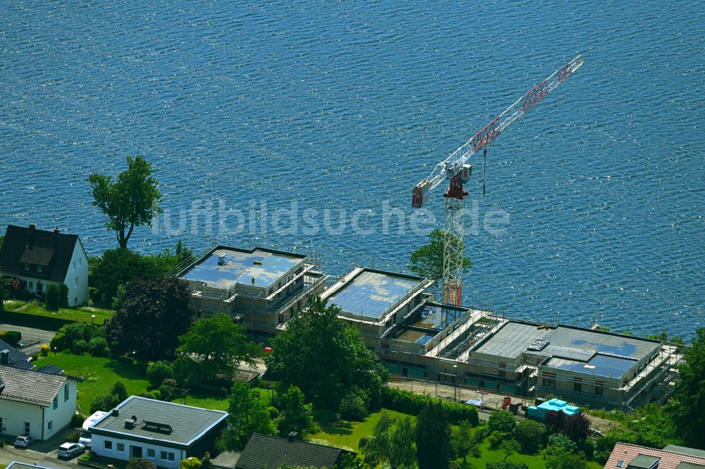 Körbecke aus der Vogelperspektive: Baustelle zum Neubau eines Wohnhauses am Ufer des Möhnesee in Körbecke im Bundesland Nordrhein-Westfalen, Deutschland