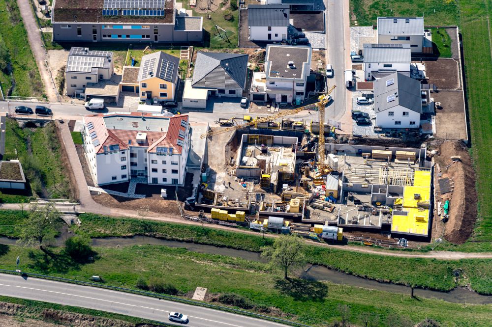 Luftbild Ettenheim - Baustelle zum Neubau eines Wohnhauses an der Undizstraße in Ettenheim im Bundesland Baden-Württemberg, Deutschland