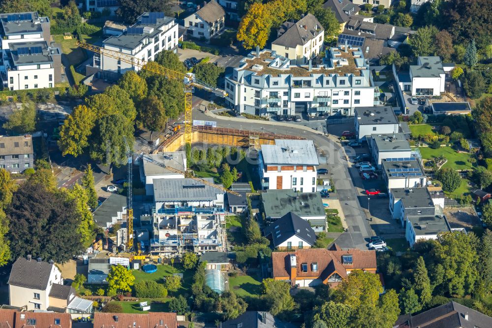 Unna von oben - Baustelle zum Neubau eines Wohnhauses in Unna im Bundesland Nordrhein-Westfalen, Deutschland