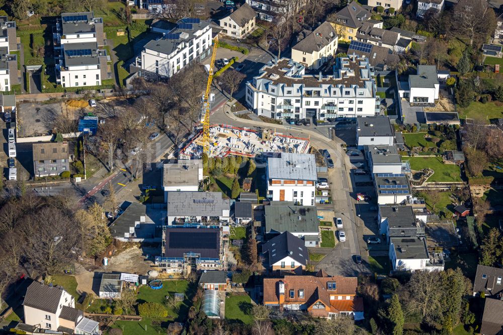 Unna aus der Vogelperspektive: Baustelle zum Neubau eines Wohnhauses in Unna im Bundesland Nordrhein-Westfalen, Deutschland