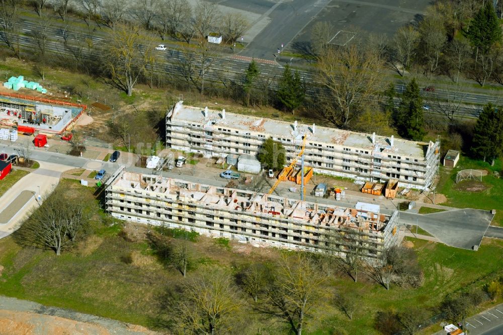 Luftbild Schweinfurt - Baustelle zum Neubau eines Wohnhauses Wohnen am Quartierseingang im Ortsteil Bellevue in Schweinfurt im Bundesland Bayern, Deutschland