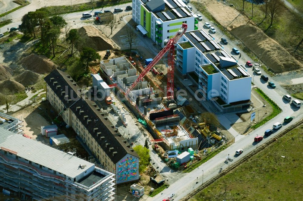 Luftbild Darmstadt - Baustelle zum Neubau eines Wohnhauses ZusammenHaus Lincoln an der Mahalia-Jackson-Straße in Darmstadt im Bundesland Hessen, Deutschland