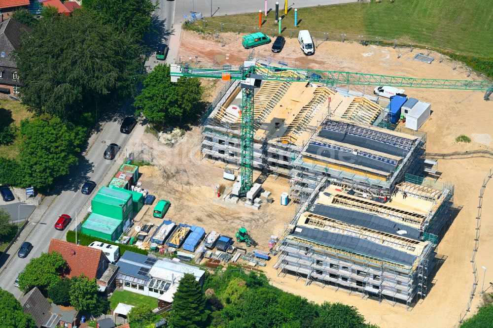 Meldorf von oben - Baustelle zum Neubau eines Wohnheim Wohnpflegeheim - Gebäude der Stiftung Mensch in Meldorf im Bundesland Schleswig-Holstein, Deutschland