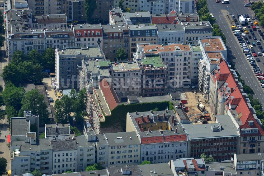 Luftbild Berlin - Baustelle zum Neubau des Wohnquartier „ Carré Raimar “ in Berlin Charlottenburg