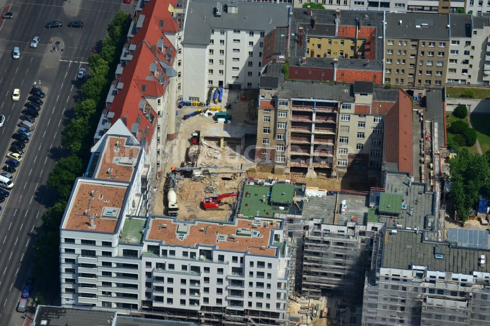 Luftaufnahme Berlin - Baustelle zum Neubau des Wohnquartier „ Carré Raimar “ in Berlin Charlottenburg