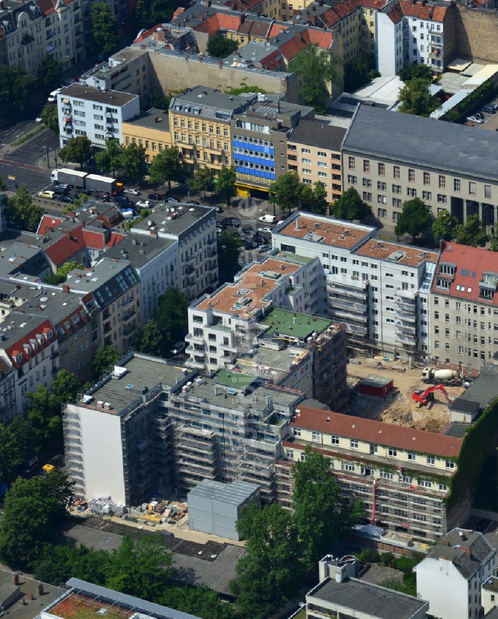 Luftaufnahme Berlin - Baustelle zum Neubau des Wohnquartier „ Carré Raimar “ in Berlin Charlottenburg