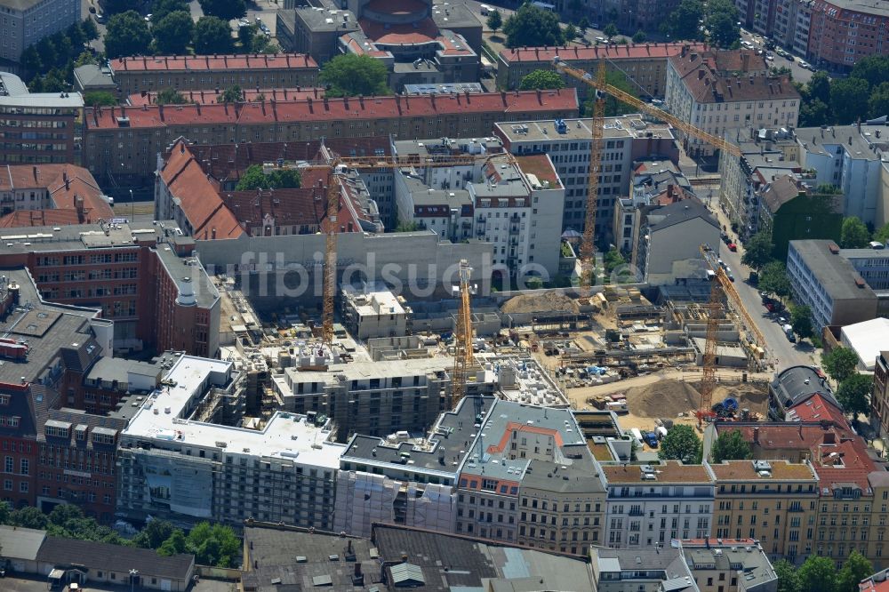 Luftbild Berlin Prenzlauer Berg - Baustelle zum Neubau des Wohnquartier ? La Vie ? in Berlin Prenzlauer Berg