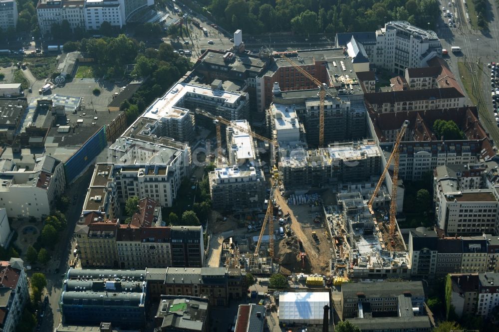 Luftbild Berlin - Baustelle zum Neubau des Wohnquartier La Vie in Berlin Prenzlauer Berg