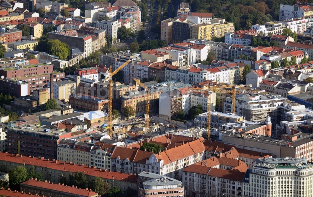 Luftaufnahme Berlin - Baustelle zum Neubau des Wohnquartier La Vie in Berlin Prenzlauer Berg