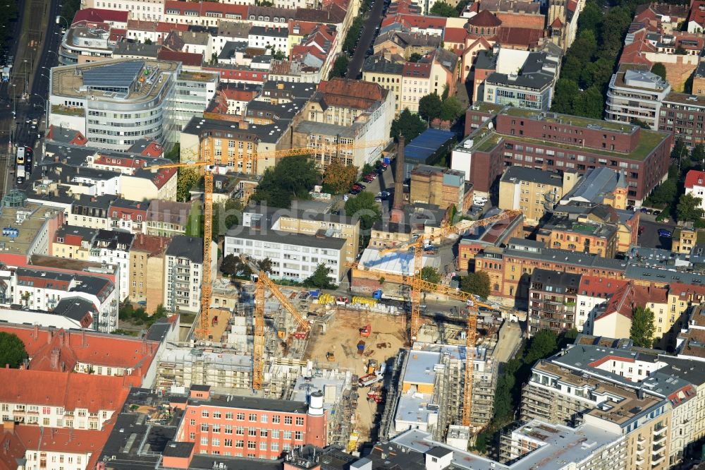 Berlin von oben - Baustelle zum Neubau des Wohnquartier La Vie in Berlin Prenzlauer Berg