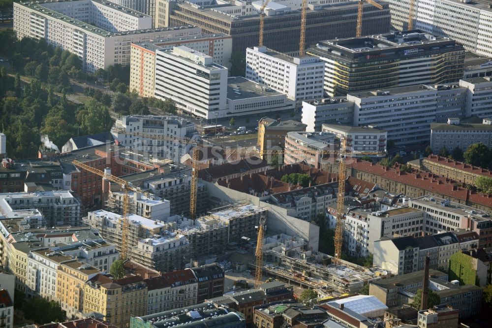 Luftaufnahme Berlin - Baustelle zum Neubau des Wohnquartier La Vie in Berlin Prenzlauer Berg