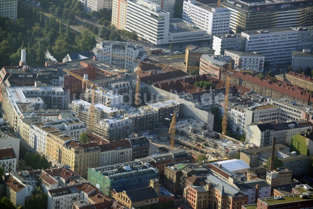 Berlin von oben - Baustelle zum Neubau des Wohnquartier La Vie in Berlin Prenzlauer Berg