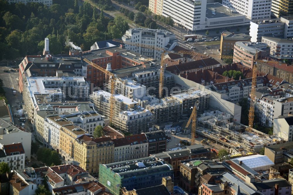 Berlin aus der Vogelperspektive: Baustelle zum Neubau des Wohnquartier La Vie in Berlin Prenzlauer Berg