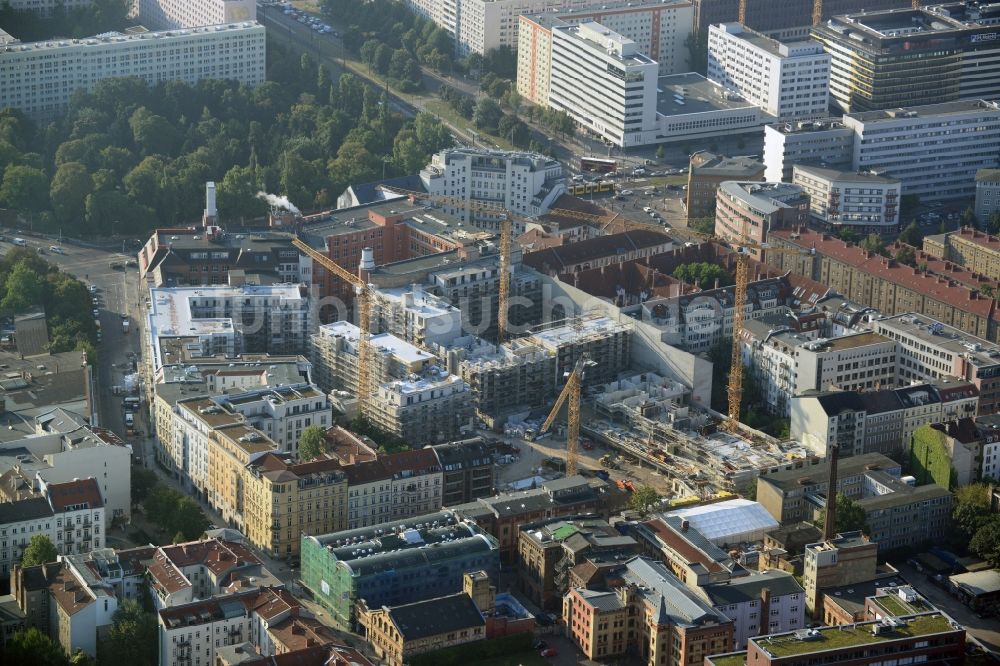 Luftbild Berlin - Baustelle zum Neubau des Wohnquartier La Vie in Berlin Prenzlauer Berg