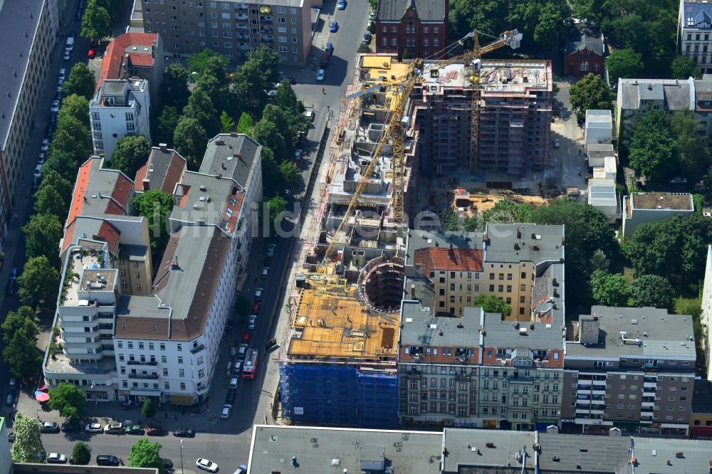 Luftaufnahme Berlin - Baustelle zum Neubau des Wohnquartier „ Zillegärten “ in Berlin Charlottenburg