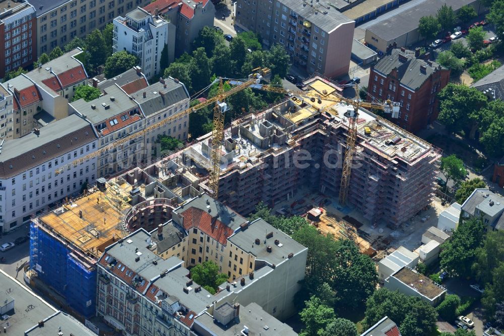 Berlin von oben - Baustelle zum Neubau des Wohnquartier „ Zillegärten “ in Berlin Charlottenburg