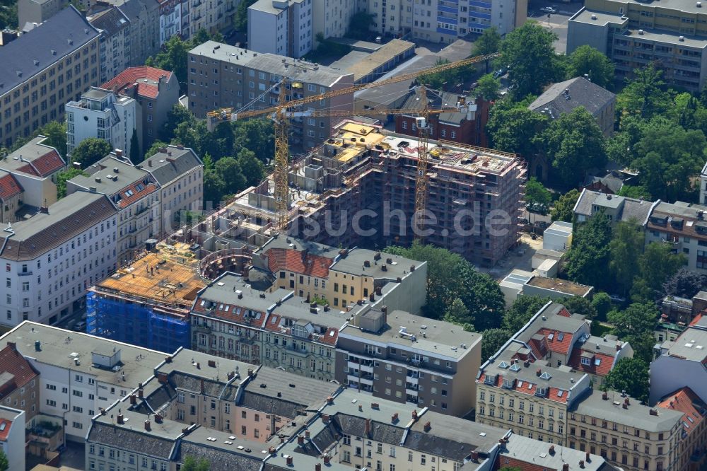 Berlin von oben - Baustelle zum Neubau des Wohnquartier „ Zillegärten “ in Berlin Charlottenburg